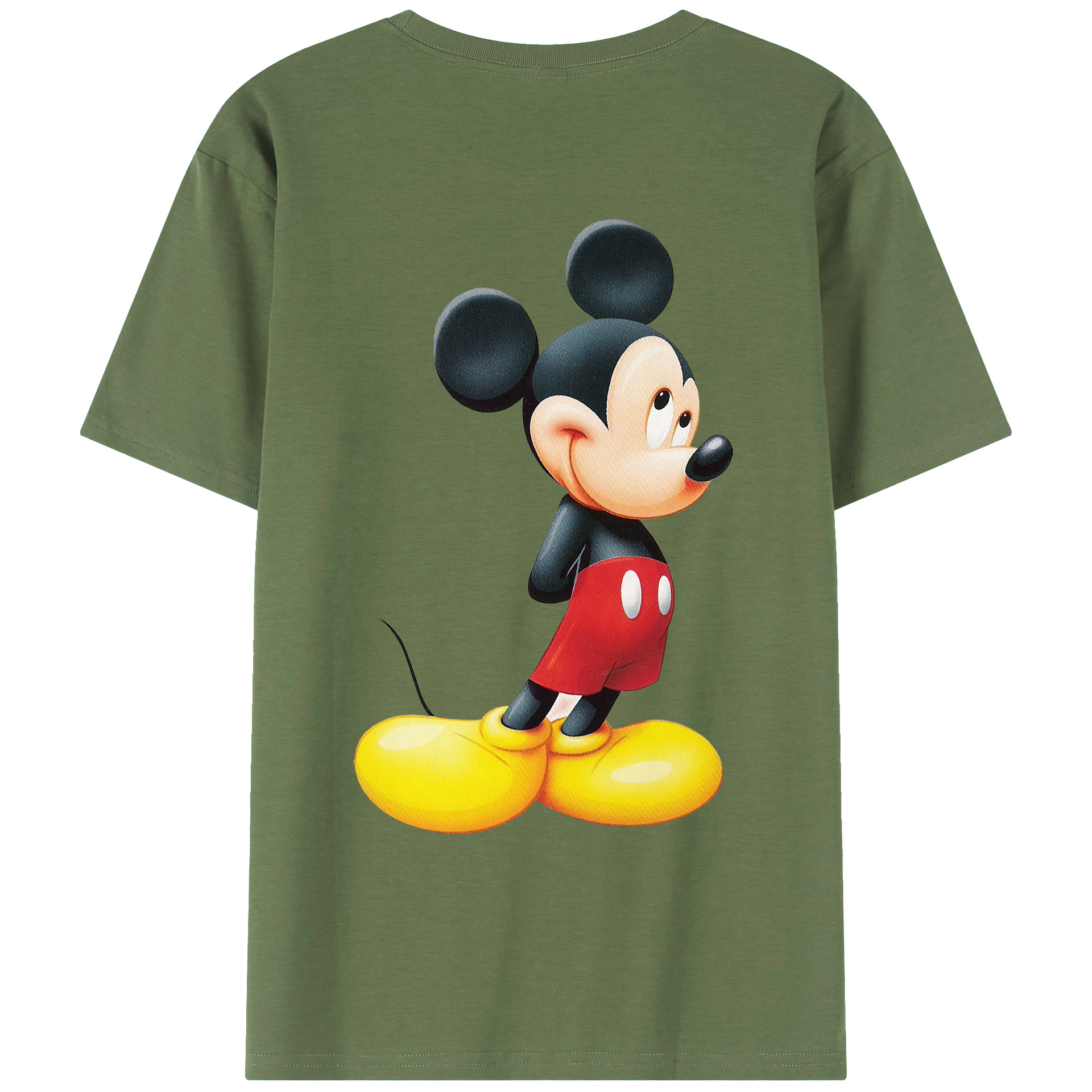 （画像用） ミッキーマウス Mickey Mouse 綿100％ メンズ半袖Tシャツ（バックプリント） 通気性